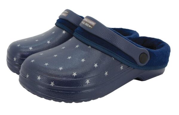 Town & Country Fleecy Cloggies Navy Star Unisex UK Size 4