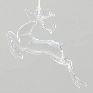Acrylic Reindeer Christmas Tree Ornaments / Decorations 20cm Pack x2