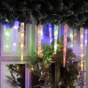 24 Colour Changing Icicle Lights Multi-coloured to Cool White Festive
