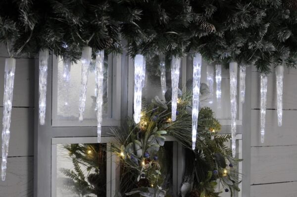 24 Colour Changing Icicle Lights Multi-coloured to Cool White Festive