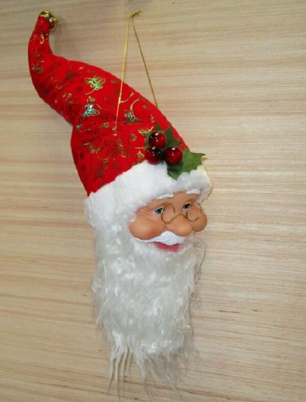 Large Santa Head Christmas Decoration 55cm Red/Green