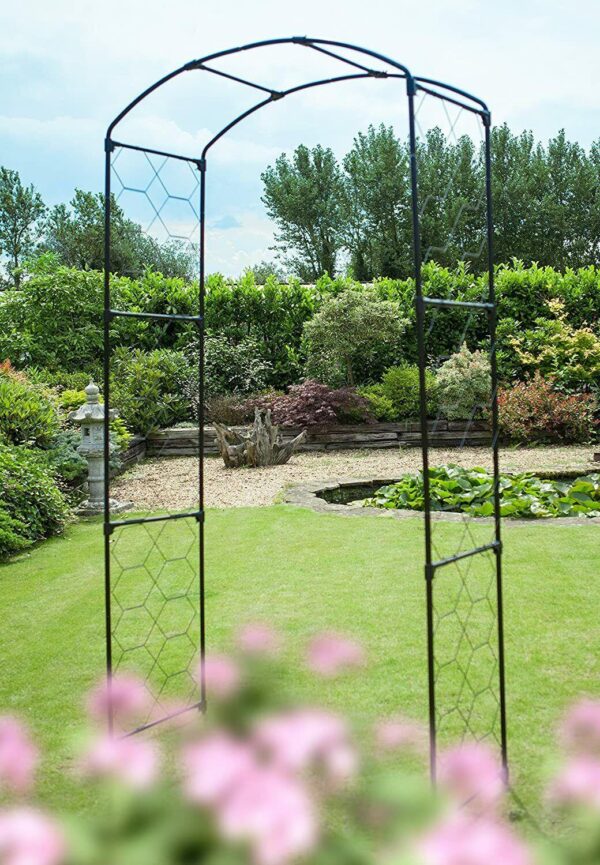 Tom Chambers Heligan Black Powder Coated Steel Garden Flower Arch GA014