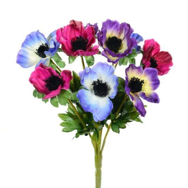 Multi-Colour Anemone Bush / Bunch Artificial Silk Flowers