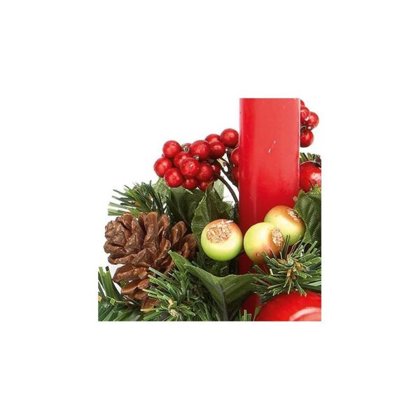 Apple & Berries Candle Ring Christmas Decoration 13cm