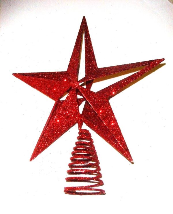 Red Tree Top Star Christmas Tree Decoration 11" Shades Decoration