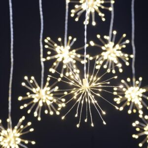 160cm x 120cm Starburst Curtain Lights Warm White LED Festive