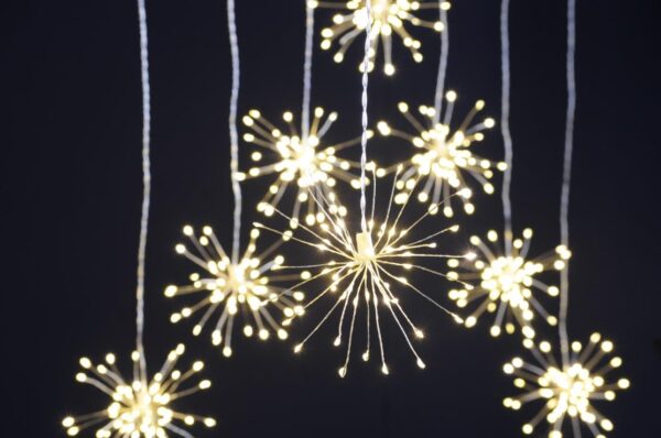 160cm x 120cm Starburst Curtain Lights Warm White LED Festive