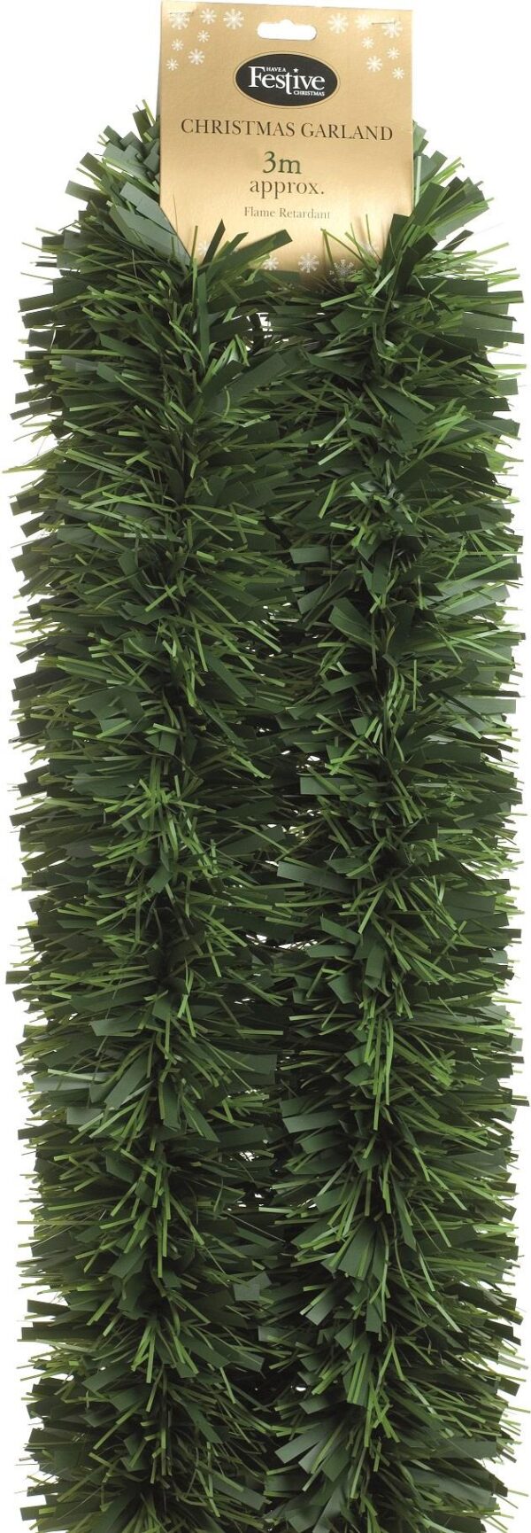 Green Chunky / Fat Matte Tinsel Garland Christmas Decoration 3m x 15cm