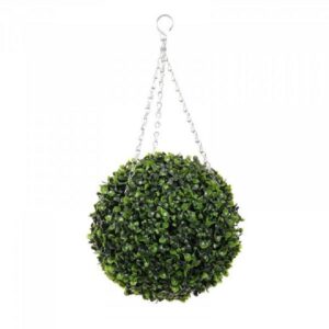 Green Leaf Effect Topiary Ball with Hanging Chain 30cm Diameter