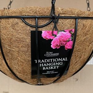 Tom Chambers Traditional Hanging Basket + Liner 30cm