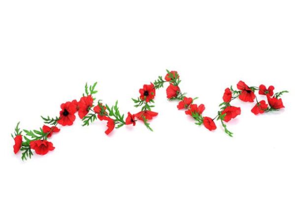 Red Poppy Garland 184cm Silk Flowers Garland