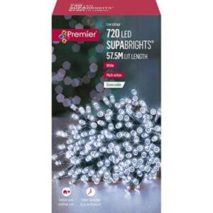 720 LED Multi Action Supabrights Christmas Lights White + Timer Premier