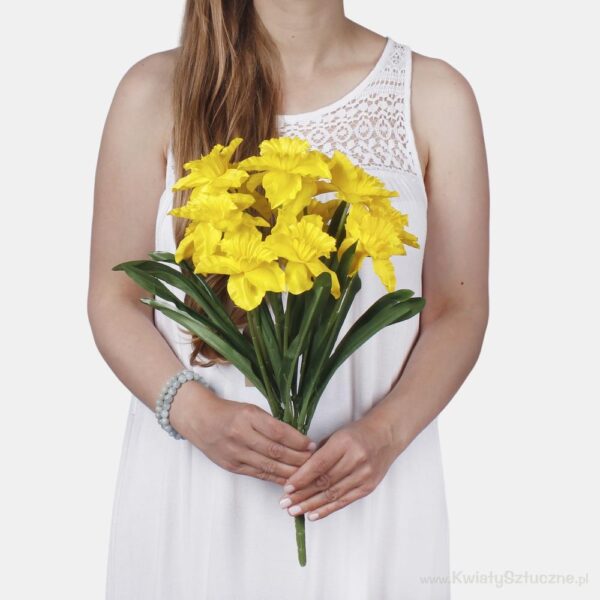 Yellow Daffodil Bush Artificial Silk Flowers Spring Flowers x12 Stem Bush