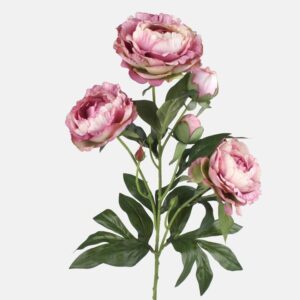 Peony Bloom/Bud Sprays 'Rose Pink' Artificial Silk Flowers x3 Stems