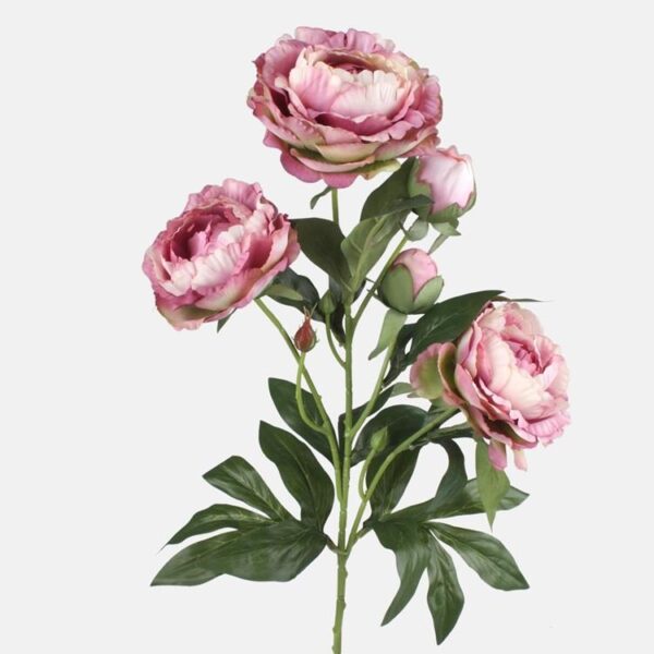 Peony Bloom/Bud Sprays 'Rose Pink' Artificial Silk Flowers x3 Stems