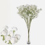 White Gypsophilia 'Baby's Breath' Artificial Silk/Synthetic Flowers Pack 6 Stems