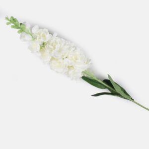 Delphinium 'White/Ivory' Artificial Silk Flowers Pack 6 Stems 125cm Tall