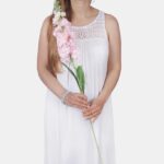 Delphinium 'White/Ivory' Artificial Silk Flowers Pack 6 Stems 125cm Tall