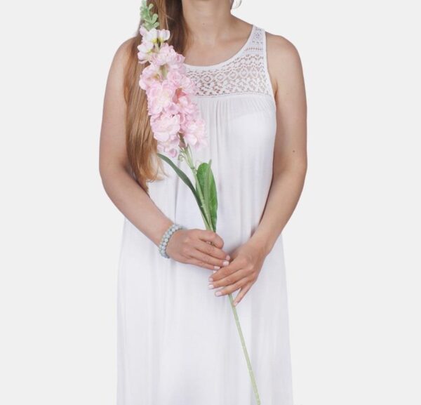 Delphinium 'White/Ivory' Artificial Silk Flowers Pack 6 Stems 125cm Tall