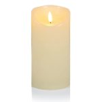 Premier 18x9cm FLICKABRIGHT Battery Operated Melted Edge Cream LED Pillar Candle