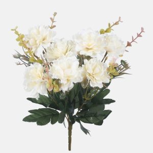 Dahlia Bush/Bouquet Cream 30cm Artificial Flowers