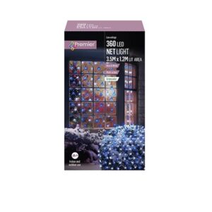 3.5x1.2m Multi-Action Net Light Blue-White LEDs Premier