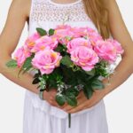 Red Rose Bush/Bouquet 38cm Artificial Flowers
