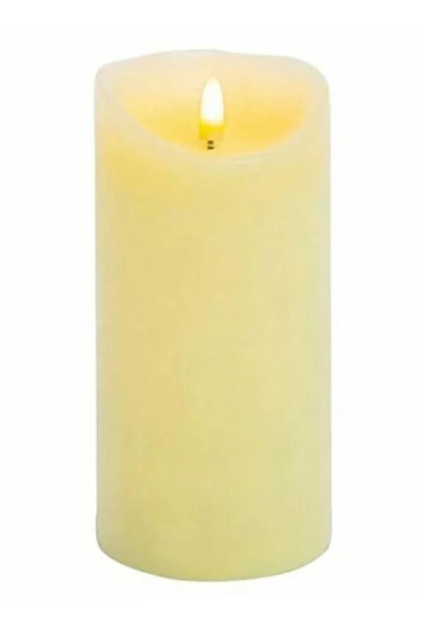 Premier 23x9cm FLICKABRIGHT Battery Operated Cream LED Pillar Candle