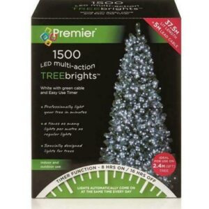 1500 White Premier Treebrights Multi Action LED Christmas Tree Lights + Timer