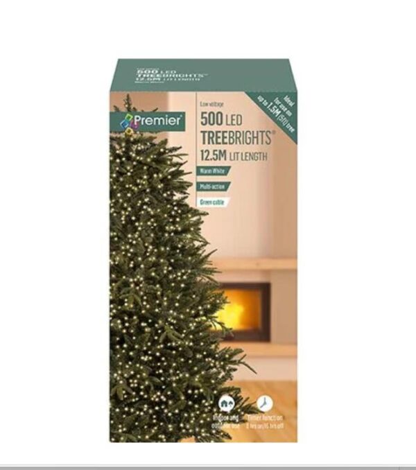 500 Warm White LED TreeBrights + Timer Premier Christmas Decorations