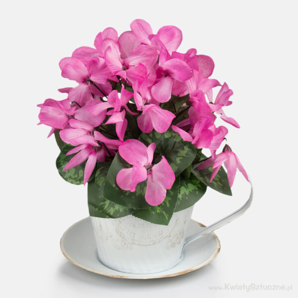Cyclamen Bush/Plant 30cm Artificial Silk Flowers Mid Pink