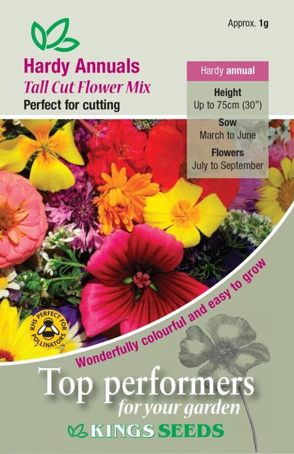 Hardy Annual Tall Cut Flower Mix Pack King's Quality Flower Seeds
