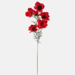 Red Poppy Spray Artificial Silk Flowers 80cm Tall Pack x6 Stems