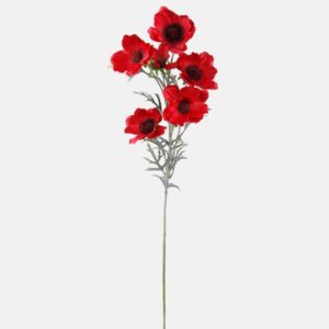 Red Poppy Spray Artificial Silk Flowers 80cm Tall Pack x6 Stems