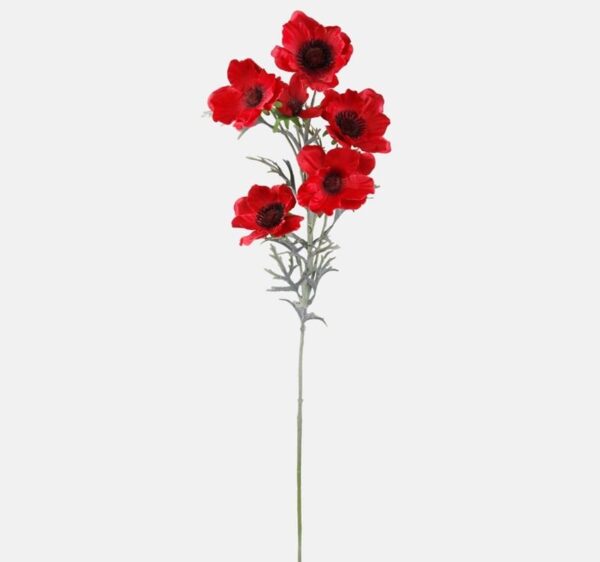 Red Poppy Spray Artificial Silk Flowers 80cm Tall Pack x6 Stems