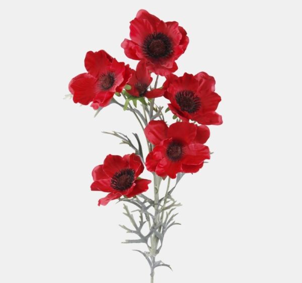 Red Poppy Spray Artificial Silk Flowers 80cm Tall Pack x6 Stems