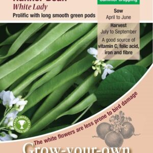 Runner Bean White Lady Quality Kings Seeds Vegetable Packs