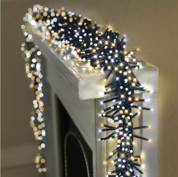 960 Cluster Lights White/Warm White LED M-Action Lights In/Outdoor +Timer (Clear Cable)