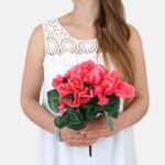 Cyclamen Bush/Plant 30cm Artificial Silk Flowers Mid Pink