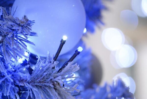 600 Flame Effect LED Firefly Lights Artic White/Blue Festive