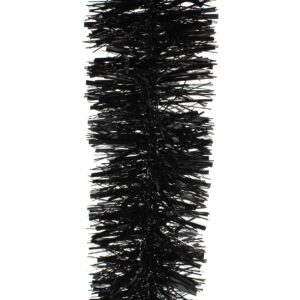 Black Chunky Tinsel Garland Fine Cut 2m x 15cm Christmas Decoration