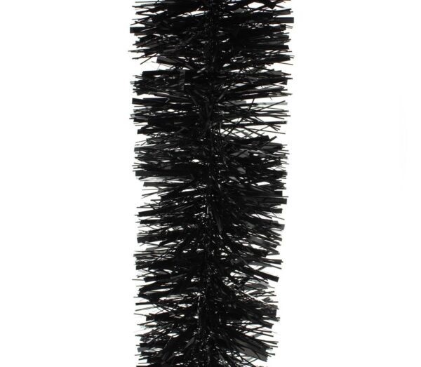 Black Chunky Tinsel Garland Fine Cut 2m x 15cm Christmas Decoration