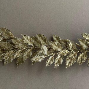 Glitter Leaf Garland, 180 cm Long Gold Christmas Garland
