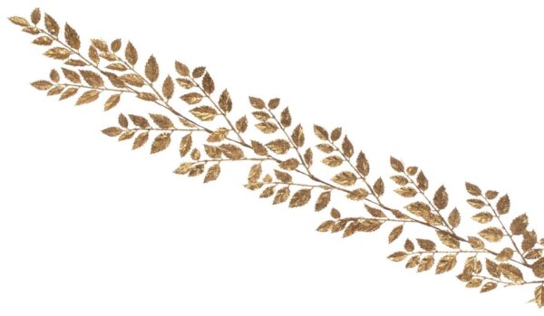 Glitter Leaf Garland, 180 cm Long Gold Christmas Garland