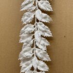 Glitter Leaf Garland, 180 cm Long White Christmas Garland