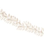 Glitter Leaf Garland, 180 cm Long White Christmas Garland