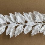 Glitter Leaf Garland, 180 cm Long White Christmas Garland