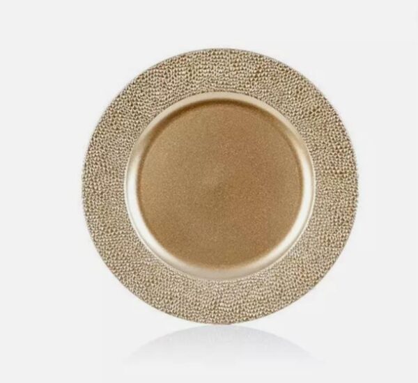Set x6 Gold Bead Edge 33cm Charger Plates Christmas Decoration Table Settings
