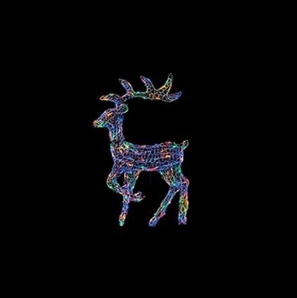 1.2m Lit Soft Acrylic Reindeer with 120 Multi-colour LEDs Premier