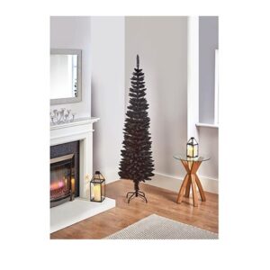 2m Slim Black Pencil Pine Artificial Christmas Tree Premier Brand